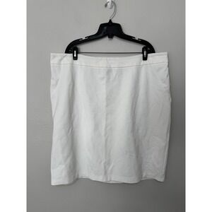 Linea by Louis Dell'Olio White Stretch Pull On Pencil Skirt Plus 22 Career Skirt